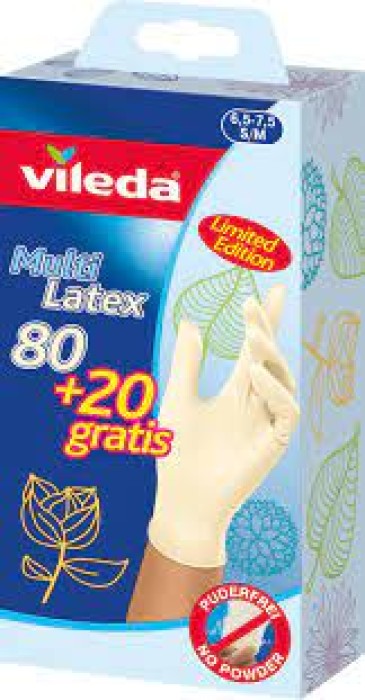 Vileda Multi Latex Einweghandschuhe, 80+20, S/M, 19797